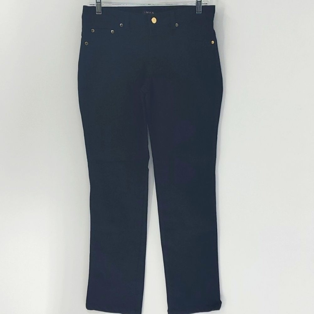 IMAN black Jeans size small. Gold hardware. Nice jeans. office,‎ workplace